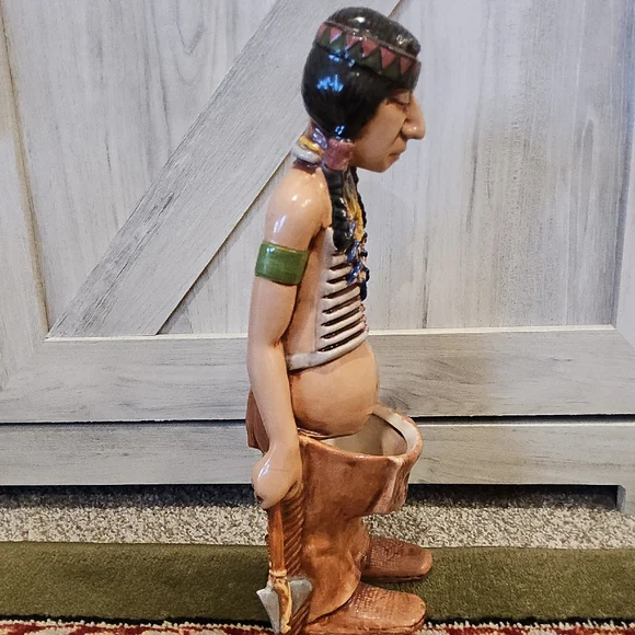 1980 Sittre Ceramic Native American Figurine Statue Decorative Planter - Picture 4 of 11